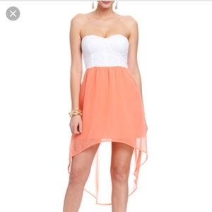 2b Bebe strapless high low dress